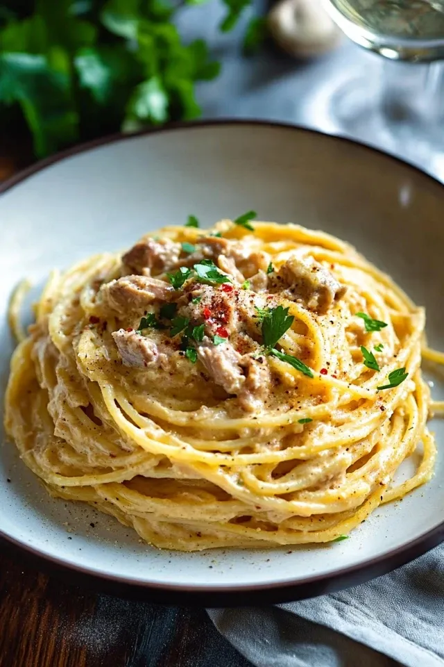 Schnelle Pasta mit würziger Thunfisch-Sauce