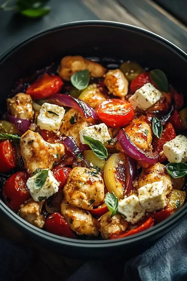 Feta-Hähnchen Pfanne aus dem Airfryer: Schnell & Lecker