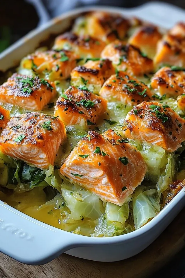 Cremiger Lachs-Spitzkohl-Auflauf: Ein gesundes Abendessen