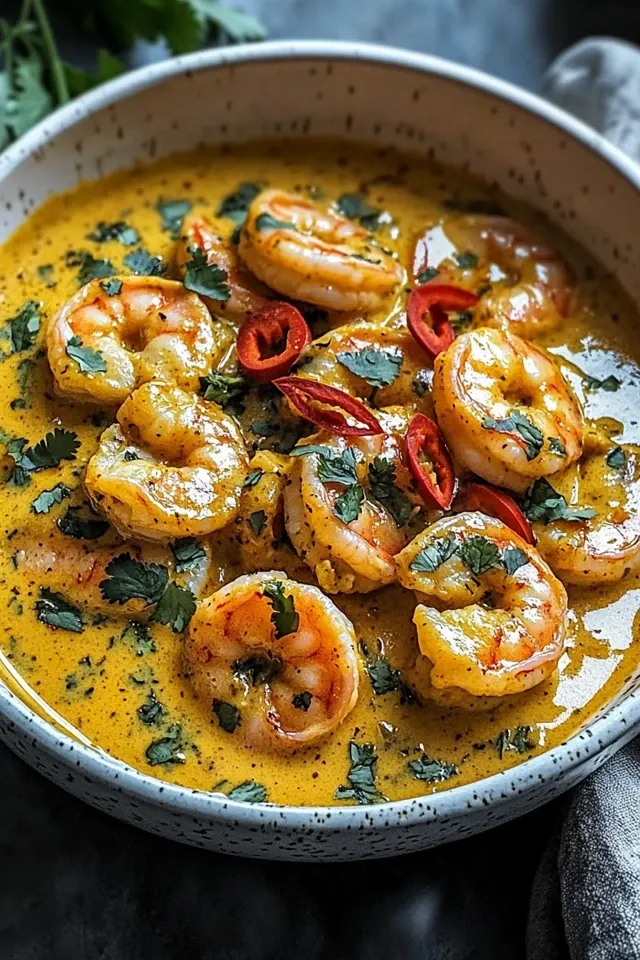 Cremige Garnelen in Kokos-Curry-Sauce – Ein Genuss