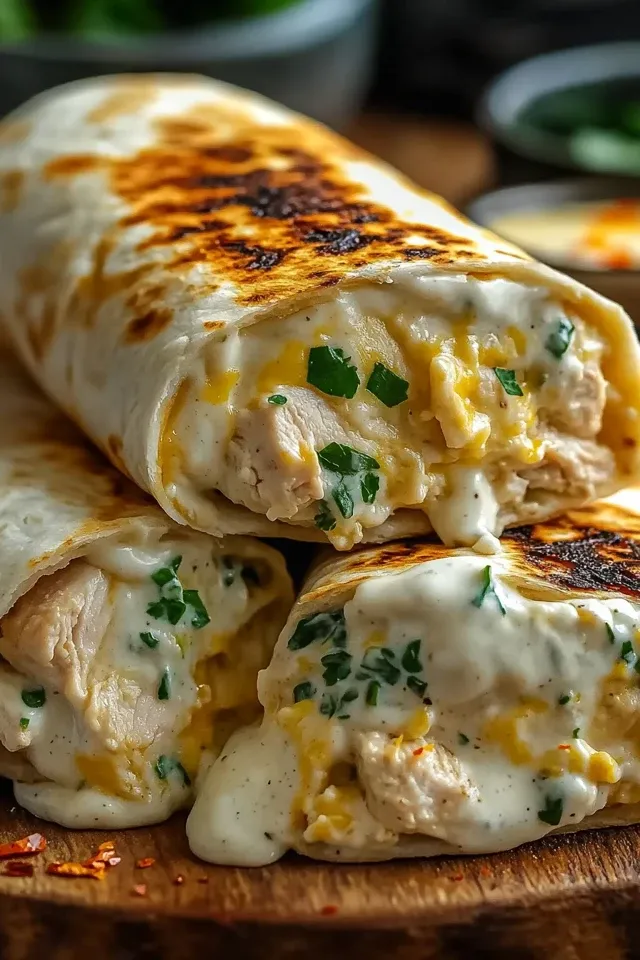 Cremige Käse Knoblauch Hähnchen Wraps für jeden Anlass