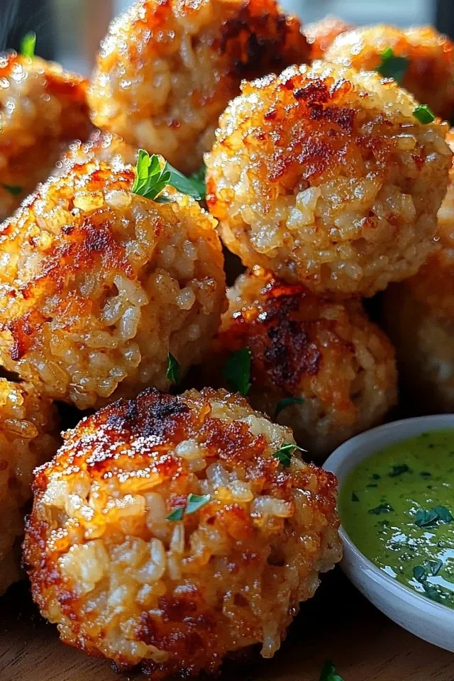 Crispy Rice Meatballs aus der Heißluftfritteuse