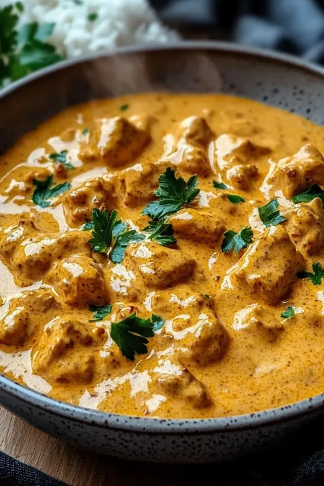 Curry Geschnetzeltes mit einer cremigen Sahnesoße