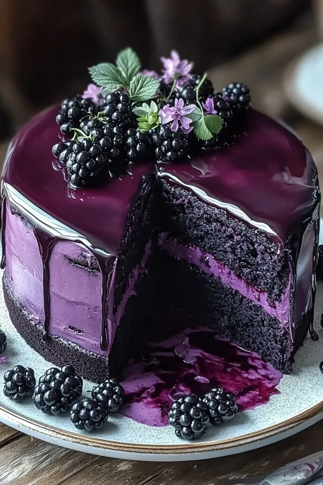 Schokoladiger Schwarzer Johannisbeeren Samt Kuchen