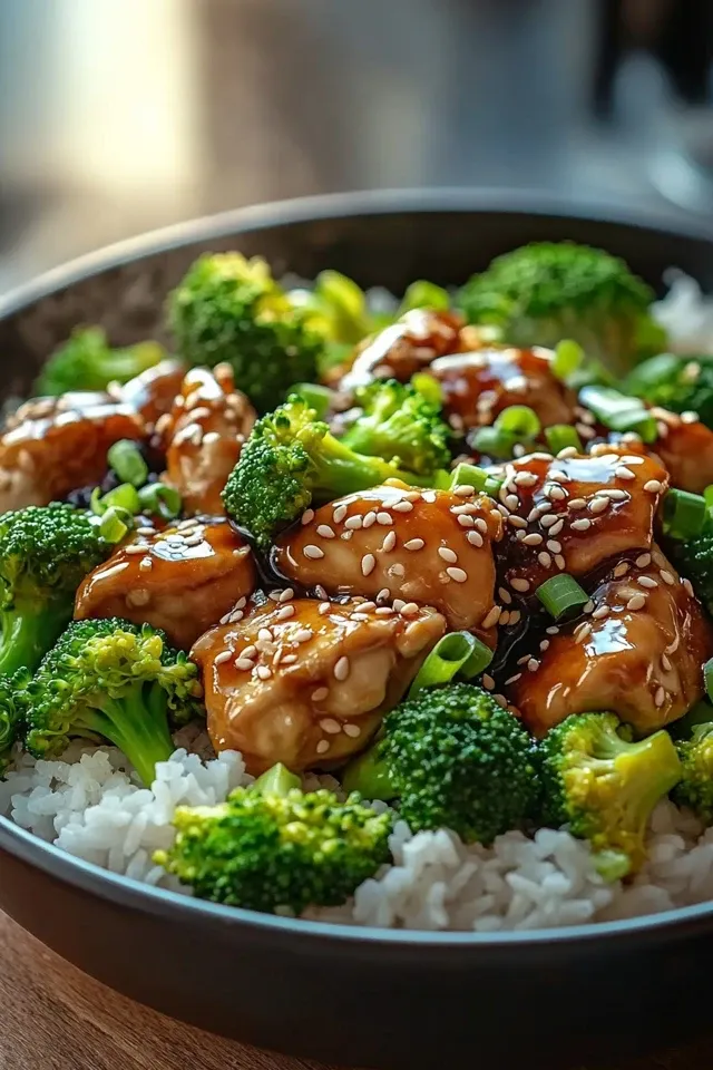 Gesundes Beef Teriyaki mit Brokkoli und Reis
