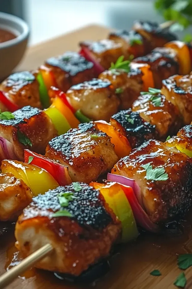 Hühnchen Spieße mit Honig BBQ Beef Bacon