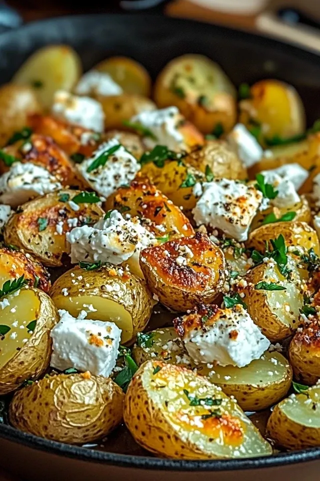 Knusprige griechische Feta-Kartoffeln für die Seele
