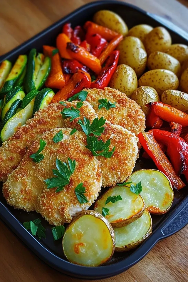 Panierte Parmesan Hähnchenschnitzel aus dem Ofen