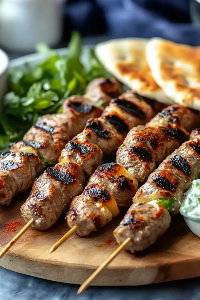 Souvlaki Spieße mit Tzatziki und Pita Brot – Ein Genuss