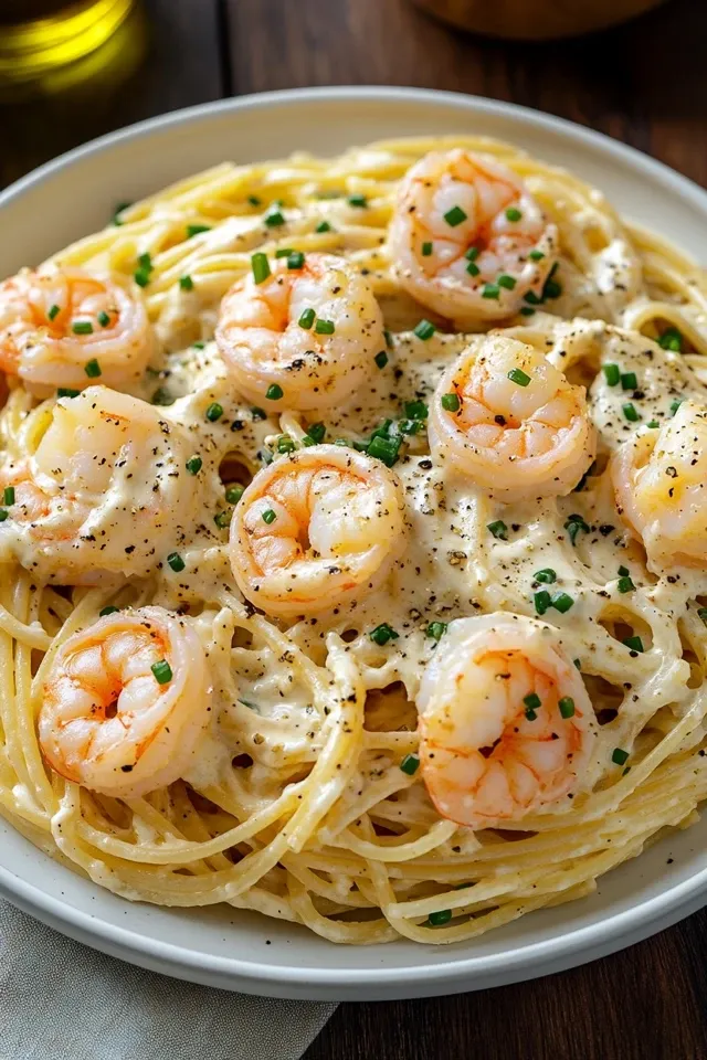 Cremige Spaghetti mit Garnelen – Schnell und Köstlich