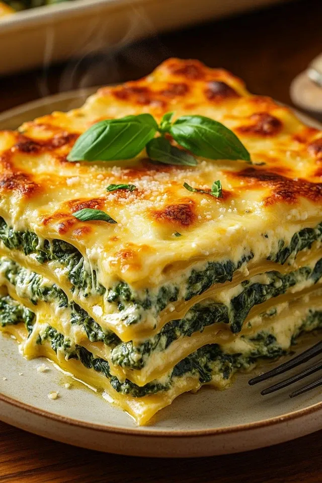 Cremige Spinat-Lasagne für ein unvergessliches Abendessen