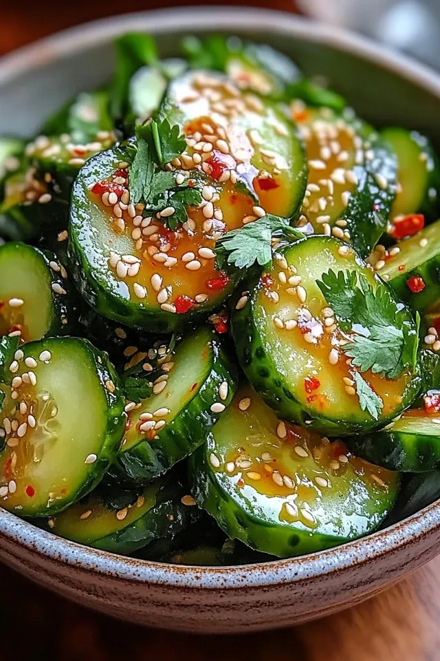 Klassischer Würziger Asiatischer Gurkensalat